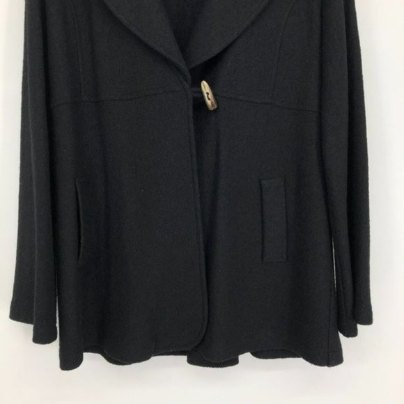 HATCH Maternity Black Wool blend Exaggerated Collar Toggle Cape Coat Med - Picture 8 of 15